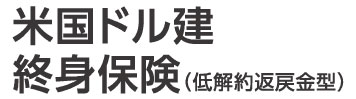 米国ドル建終身保険（低解約返戻金型）（無配当）