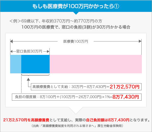 もしも医療費が100万円かかったら