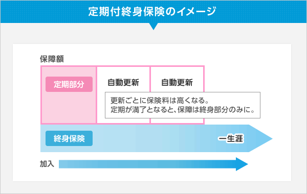 定期付終身保険のイメージ
