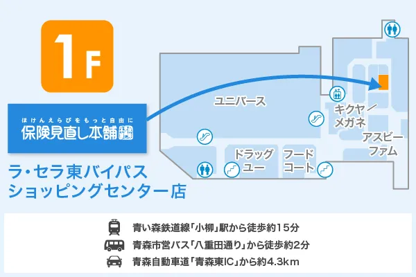 保険見直し本舗 ラ・セラ東バイパスショッピングセンター店 フロアマップ