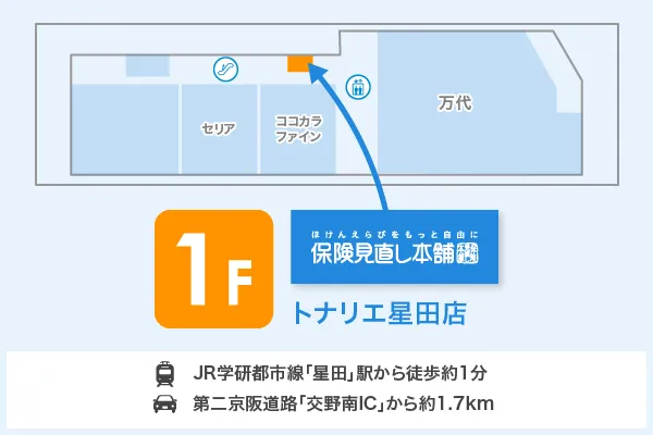 保険見直し本舗 トナリエ星田店 フロアマップ
