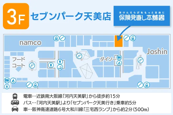 保険見直し本舗 セブンパーク天美店 フロアマップ